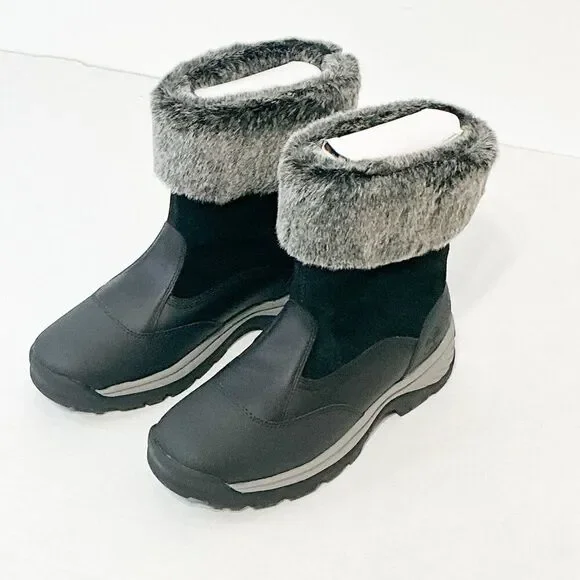 Timberland NWB Sz 9 Jet Black White Ledge Mid PrimaLoft Pull-On Snow Boots - Picture 8 of 15